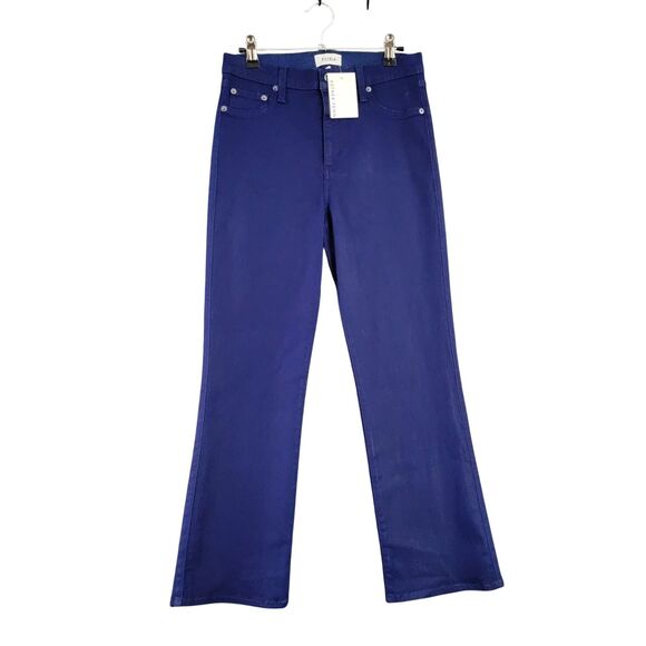 NWT PISTOLA Lennon High Rise Crop Boot Bootcut Coated Denim Blue Jeans SIZE 27 - Picture 1 of 12